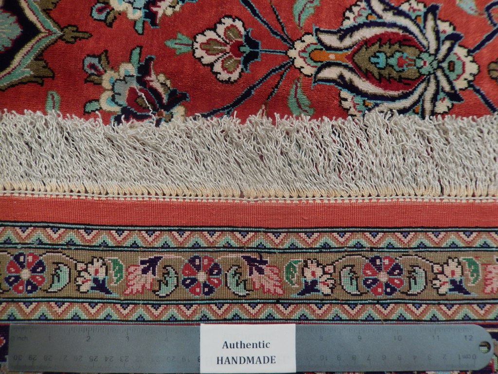 6.7 x 9.10 High Quality Authentic Persian Silk Qom Rug Handmade Iran 500 KPSI #PIX-21954