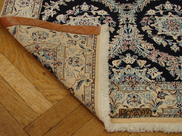 3.3 x 4.3 Signed Habibian High Quality Authentic Persian Nain 6 La Rug Handmade Iran Wool and Silk 500 KPSI #PIX-4869