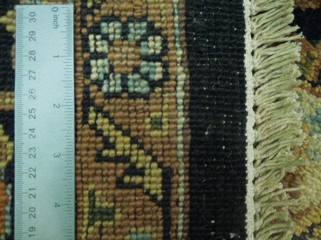 10.4 x 13.7 Unique Handmade Agra Rug Black #PIX-16711 B