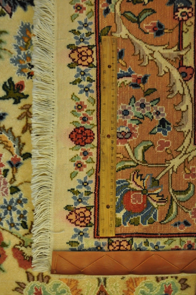 4.9 x 7 Authentic Persian Tabriz Rug Wool and Silk Handmade Iran #PIX-28998