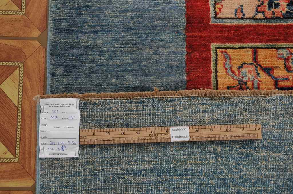 6.3 x 9.5 New Handmade Chechen Kazak Rug Bakhtiar Garden Pattern #PIX-24997