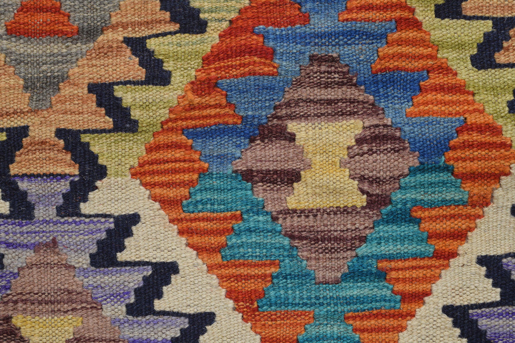 8.4 x 11.6 Multi Color Kilim Rug Vegetable Dye Natural Wool #P1009