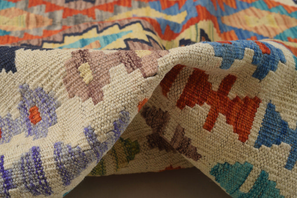 8.4 x 11.6 Multi Color Kilim Rug Vegetable Dye Natural Wool #P1009