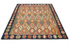 Load image into Gallery viewer, 8.5 x 9.7 BLACK GREEN MULTI COLOR Natural Wool Vegetable Dye Kilim Flat Weave Handmade Rug #P1010