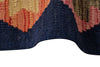 Load image into Gallery viewer, 8.5 x 9.7 BLACK GREEN MULTI COLOR Natural Wool Vegetable Dye Kilim Flat Weave Handmade Rug #P1010
