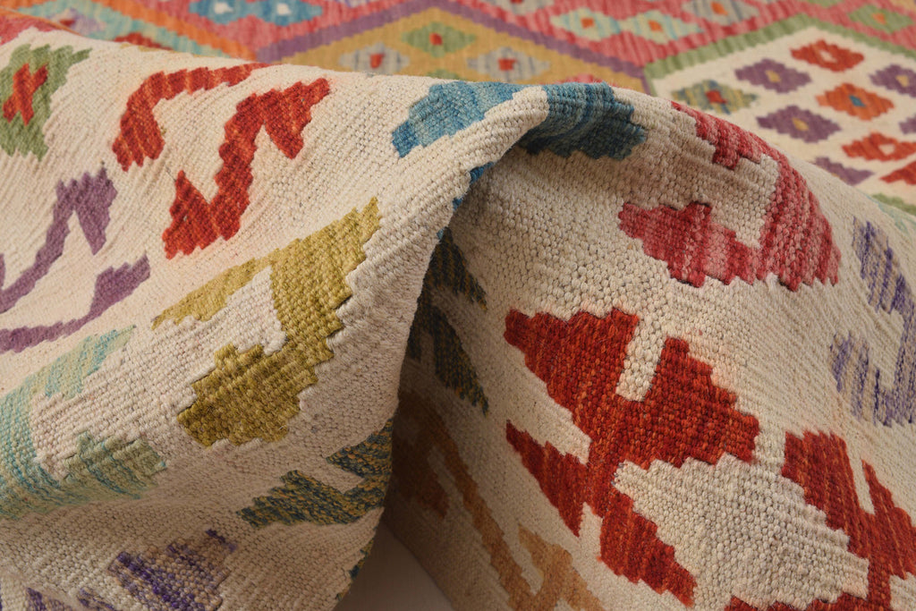 8.6 x 10.4 Handmade Flat weave Vegetable Dye Natural Wool Kilim Rug #P1012