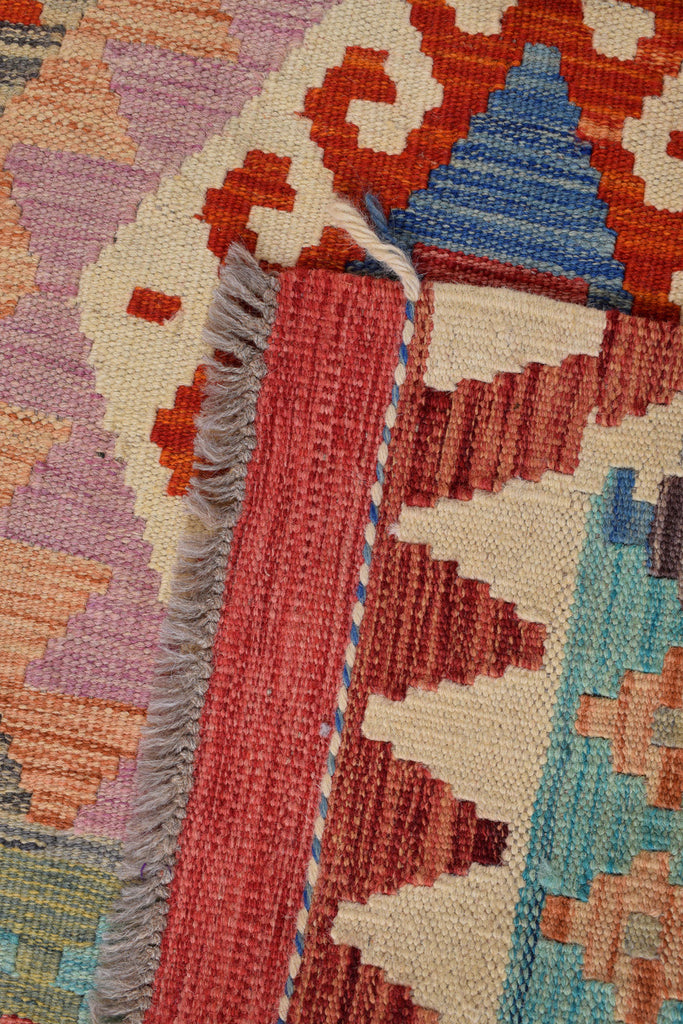 4.7 x 6 Multi Color Flat Weave Wool Vegetable Kilim Handmade Rug #P1023