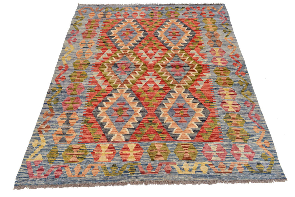 4.6 x 5.9 Vegetable Kilim Handmade Rug #P1026