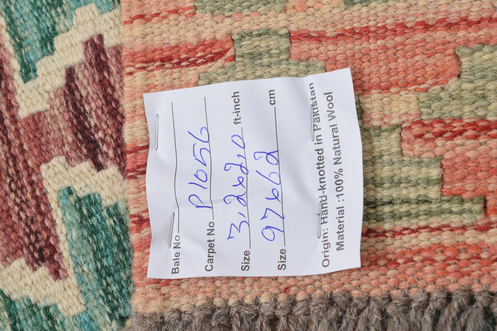 2 x 3.2 Wool Handmade Kilim Rug Vegetable Dye #P1056