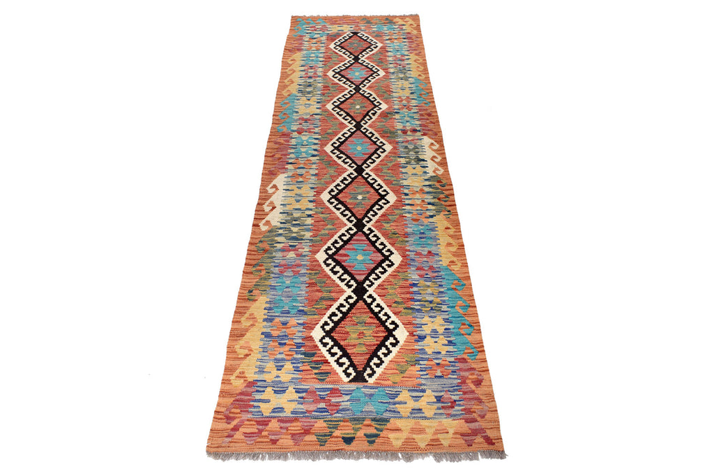 10' Foot RUNNER (2.9x9.9) Natural Wool Flat Weave Handmade Kilim Rug Vegetable Dye.jpg