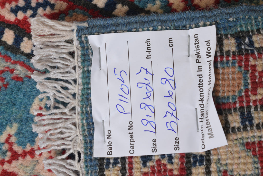 2.7 x 18.8 Handmade Wool Genuine Kazak Rug #P1105