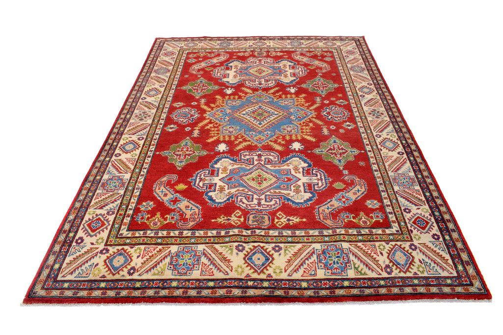 6.6 x 9.8 Handmade Wool Genuine Kazak Rug #P1108