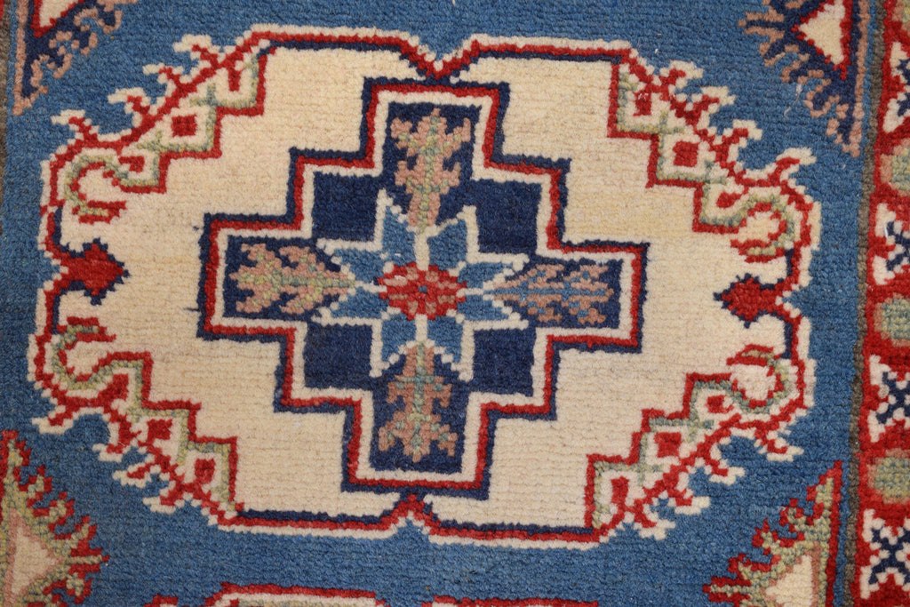 2.7 x 9.5 Wool Genuine Kazak Handmade Pakistan Rug LIGHT BLUE #P1118