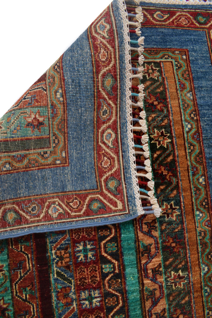 2.9 x 7.4 Kazak Runner Handmade Silky Fine Wool MULTI-COLOR #P1130
