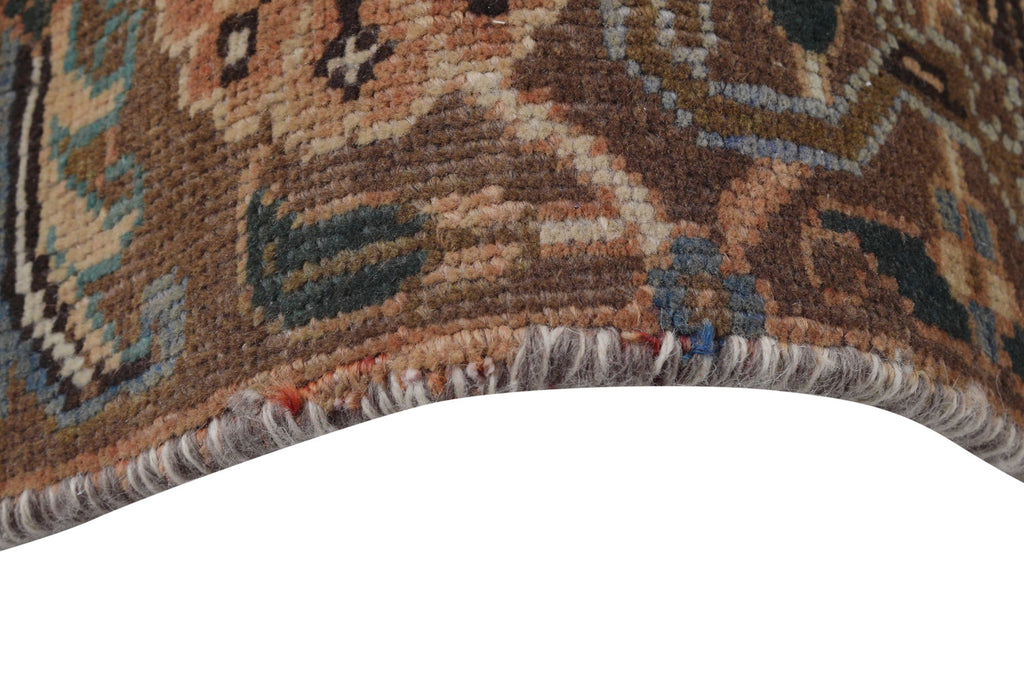 7.5 x 10.3 Vintage Persian Heriz Handmade Rug Faded Rust Low Pile #P1132