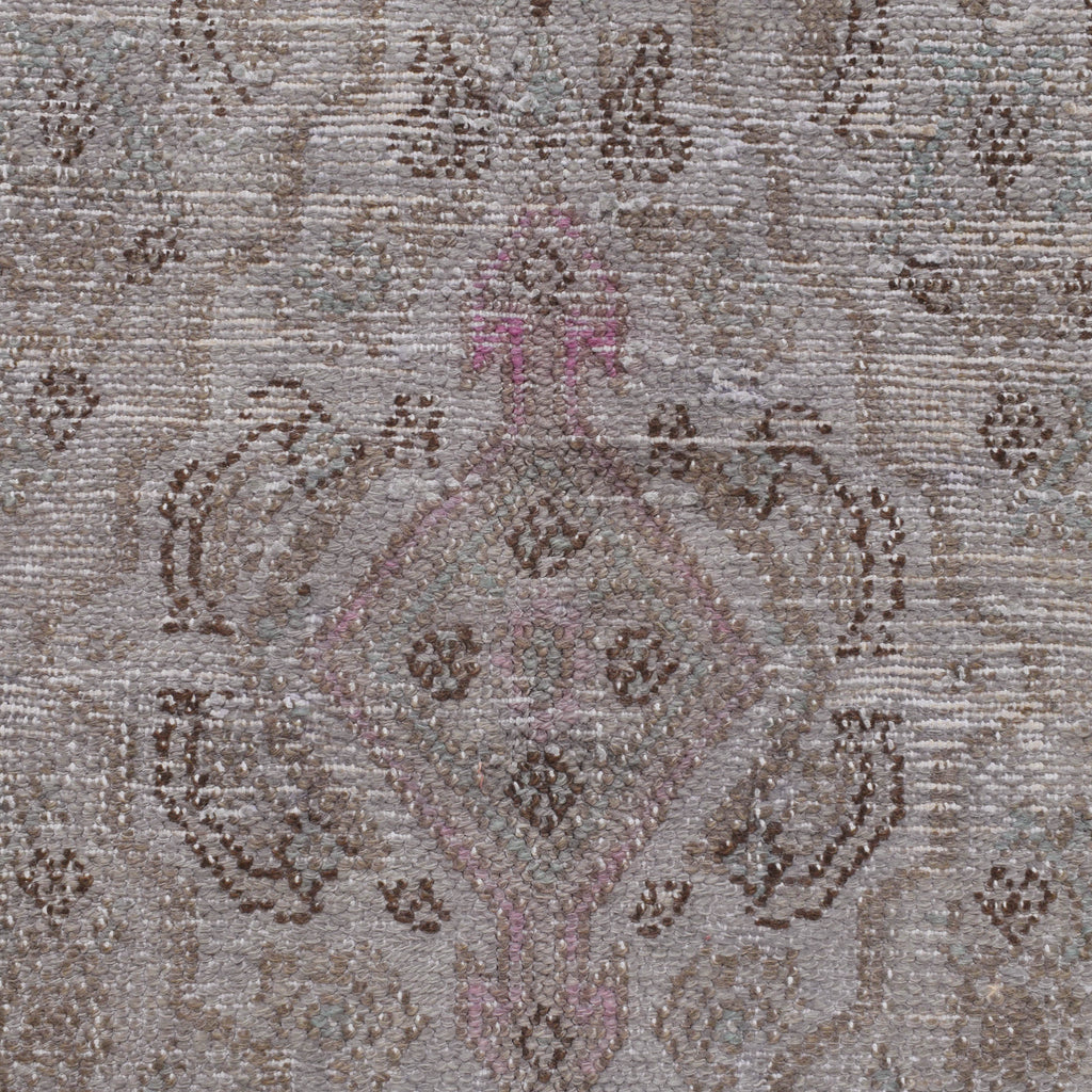 6 x 9 Vintage Rug Low Pile Faded Soft Gray Brown #P-1192