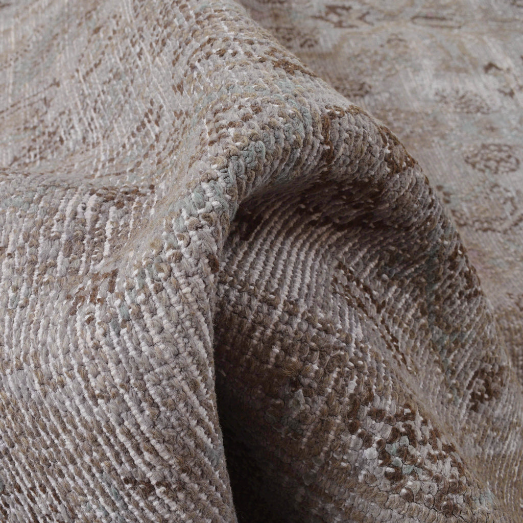 6 x 9 Vintage Rug Low Pile Faded Soft Gray Brown #P-1192