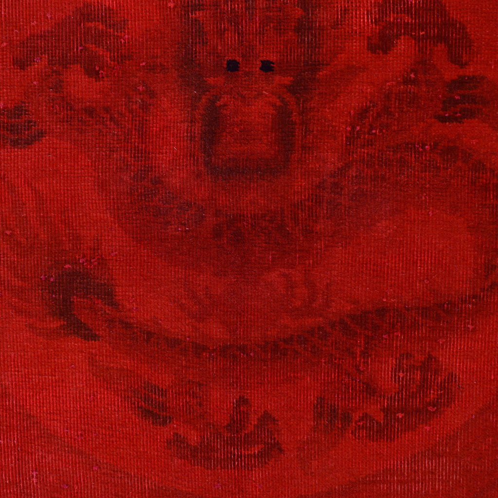 8.2 x 11.6 DRAGON Unsual Persian Vintage Overdyed RED Rug #p-1197