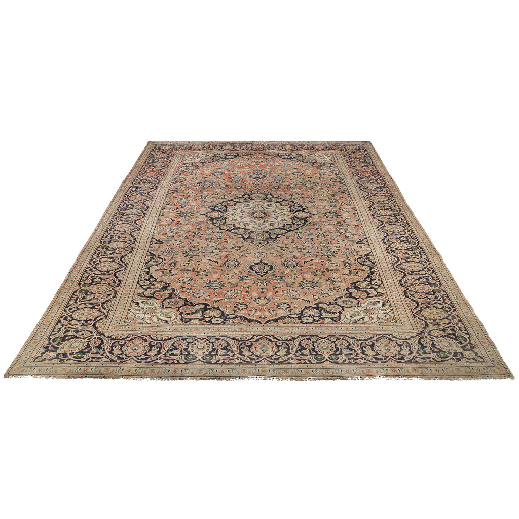 8.2 x 11.3 OLD Persian Kashan Semi-Antique Rug SOFT CORAL #P-1204