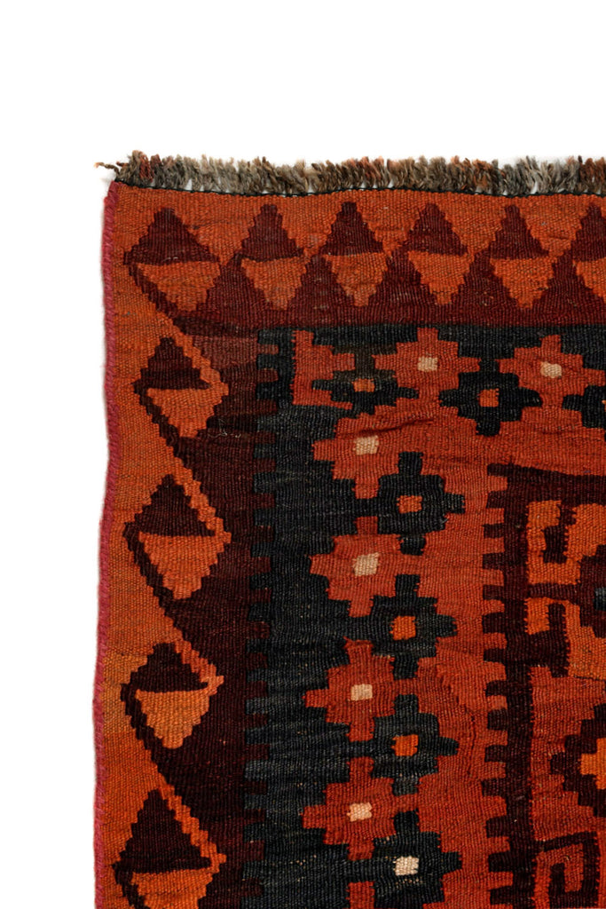 7 x 10.4 Old KILIM Afghan Handmade Wool GEOMETRIC #P1206