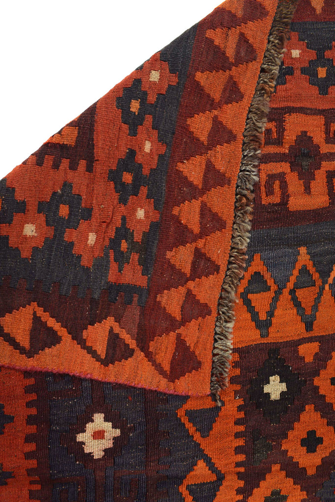 7 x 10.4 Old KILIM Afghan Handmade Wool GEOMETRIC #P1206
