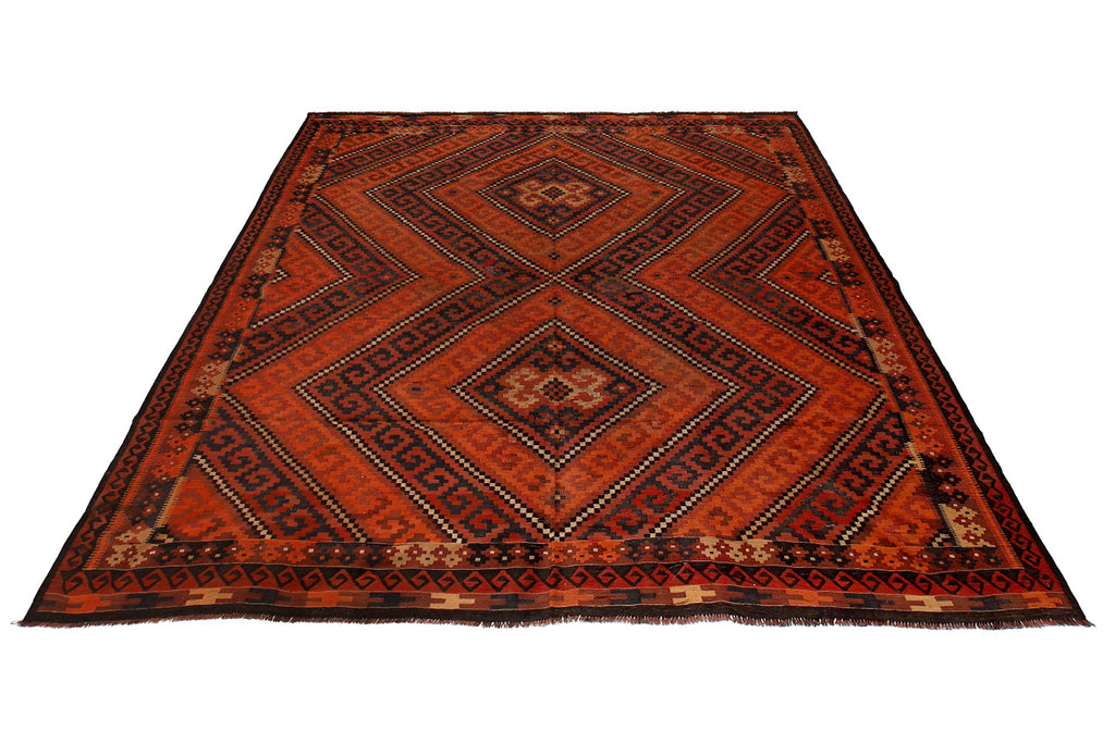 9.6 x 11.5 Handmade kilim Wool Rug Semi-Antique #P1210