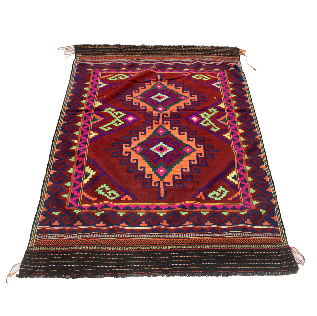 4.9 x 7.4 Beautiful Tribal geometric Kilim Rug Wool #P1214