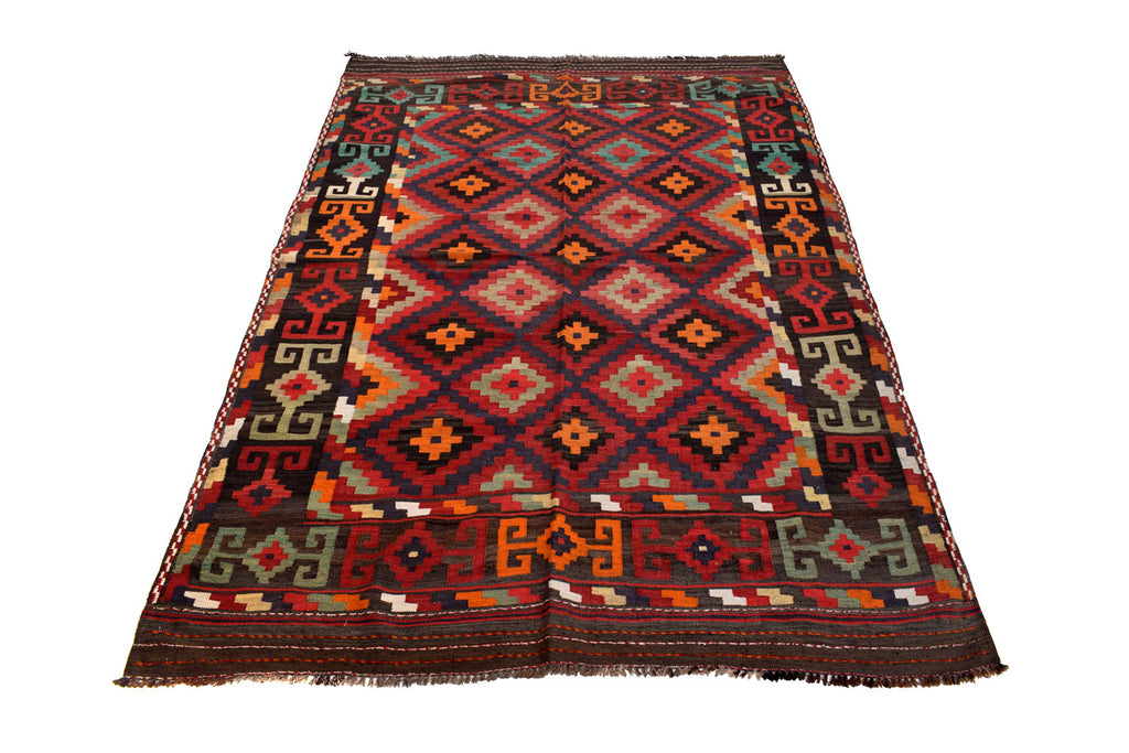 5 x 7.2 Handmade Flat weave Tribal Kilim Area Afghan Rug #P1224