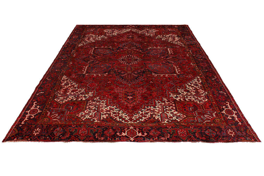 9.9 x 12.5 Authentic Persian Heriz Rug Geometic #P1226