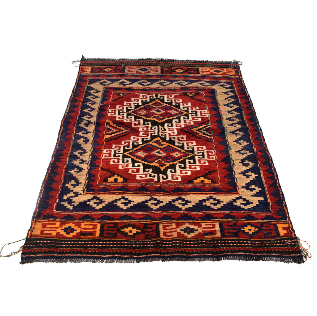 4.6 x 5.11 Afghan Tribal Wool Rug #P1237