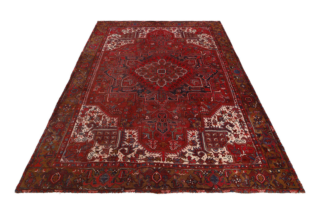 9.3 x 12.1 Persian Heriz rug Handmade Iran #P1238