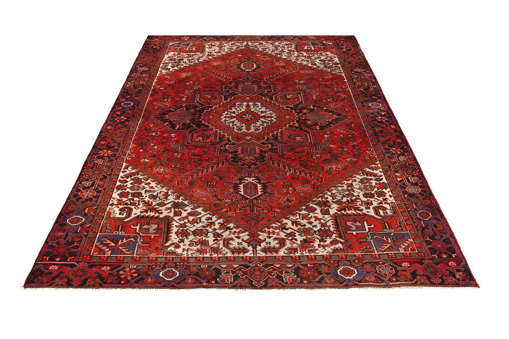 7.9 x 11.3 Persian Tribal Heriz Rug Handmade Iran #P1240