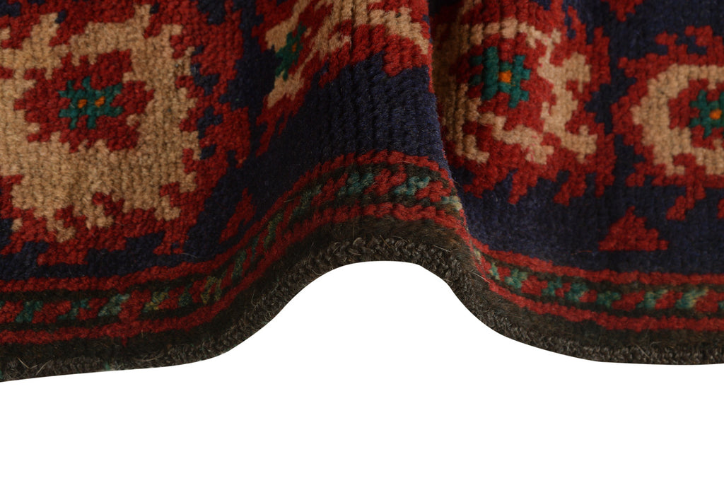 4.2 x 6.2 Dark Blue Afghan Tribal Rug #P1261