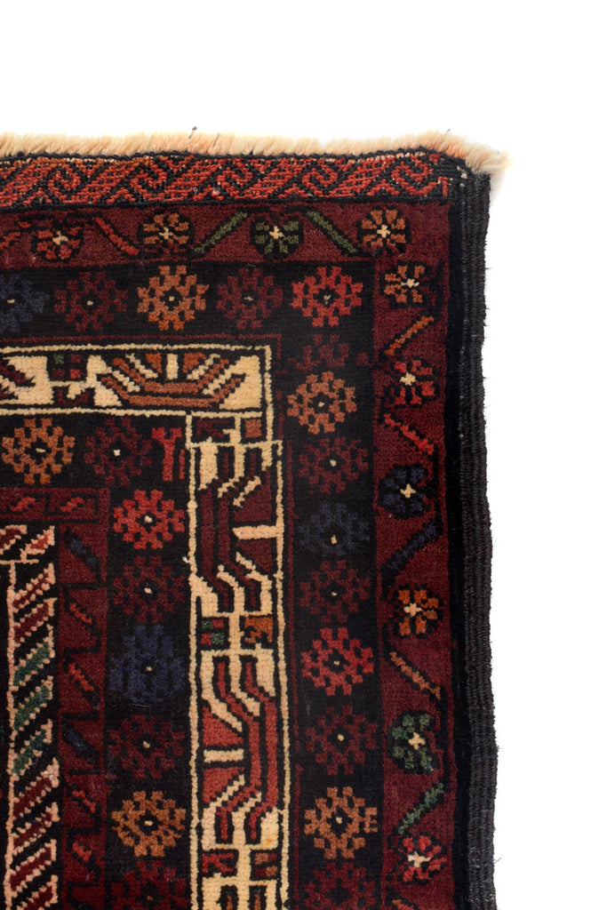 4.5 x 5.11 BLACK tribal Afghan rug #P1262