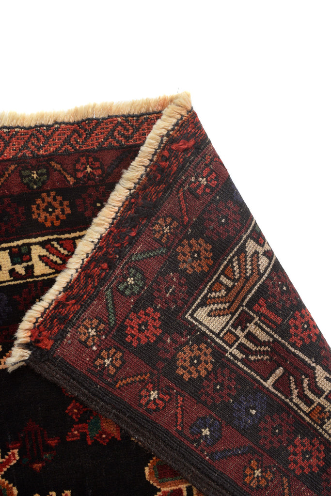 4.5 x 5.11 BLACK tribal Afghan rug #P1262