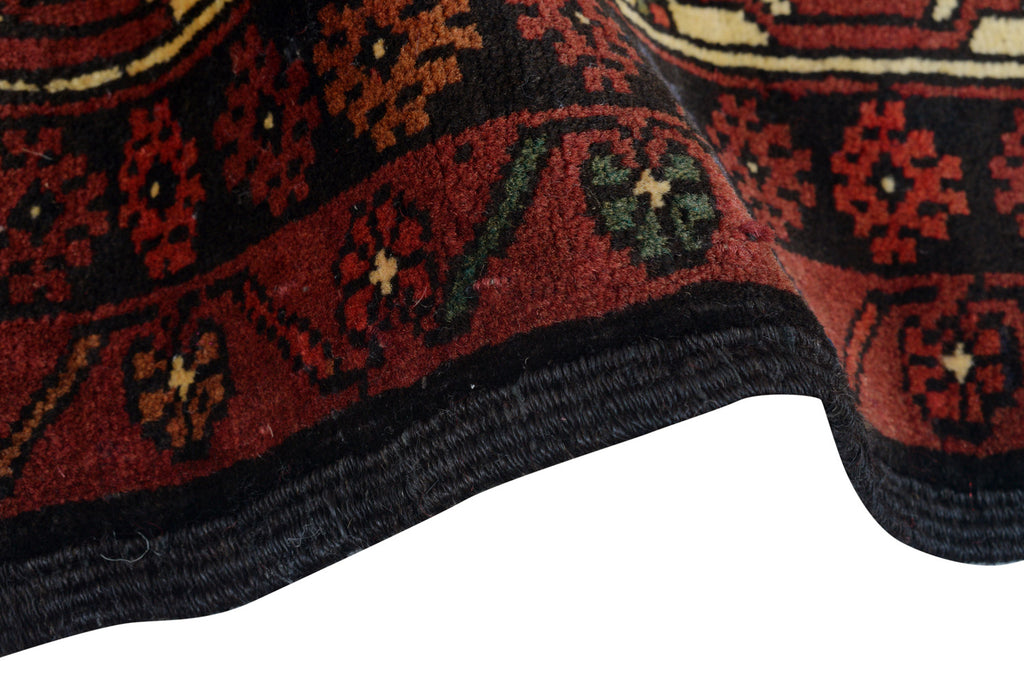 4.5 x 5.11 BLACK tribal Afghan rug #P1262