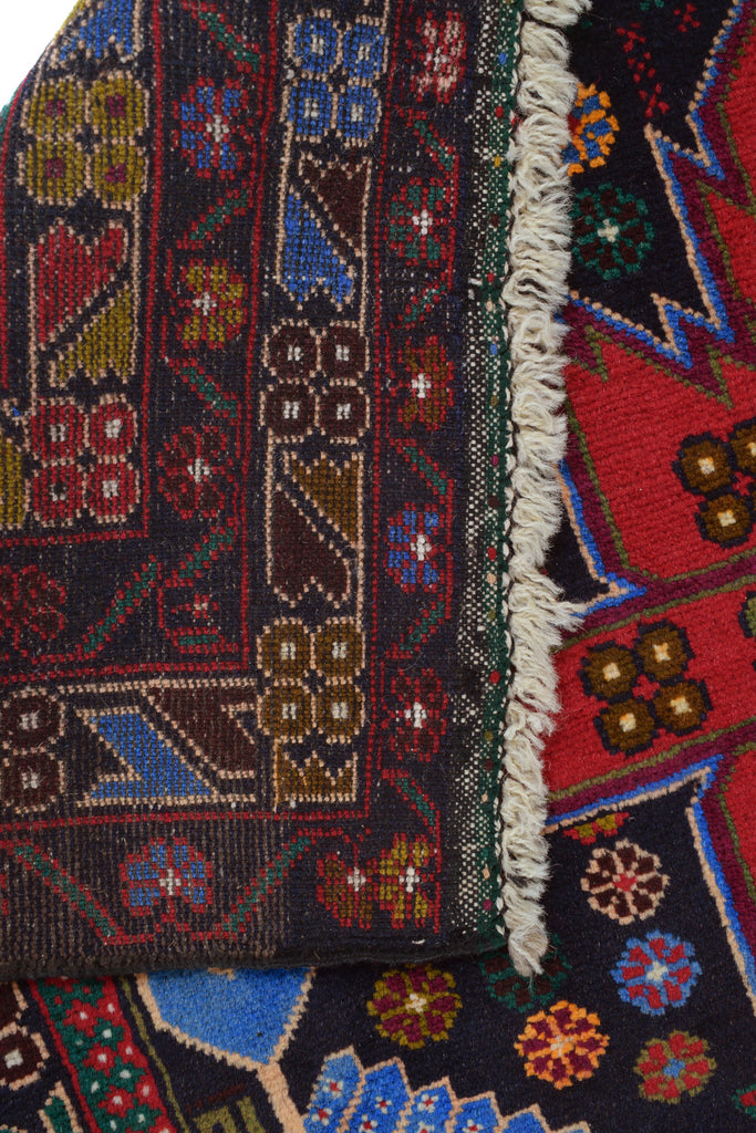 4 x 6.7 Tribal Wool Rug Handmade Afghanistan BLACK #P1263