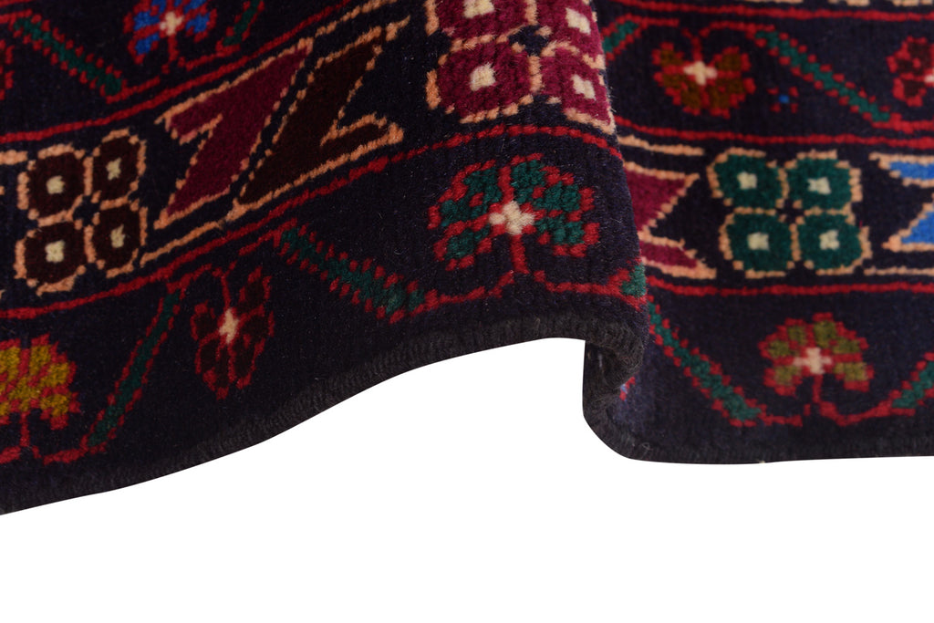 4 x 6.7 Tribal Wool Rug Handmade Afghanistan BLACK #P1263