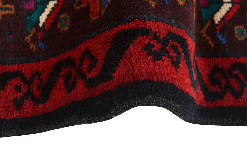 3.10 x 6.10 Black Blue Tribal Wool Rug #P1264