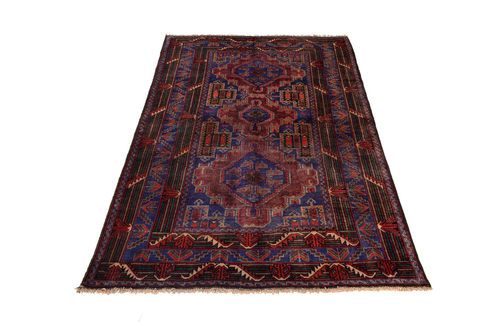 4.2 x 6.5 Handmade Wool Tribal Rug #P1266