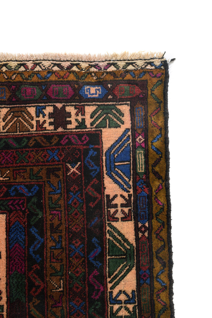 4.1 x 8 Ethnic Afghan Wool Rug #P1268