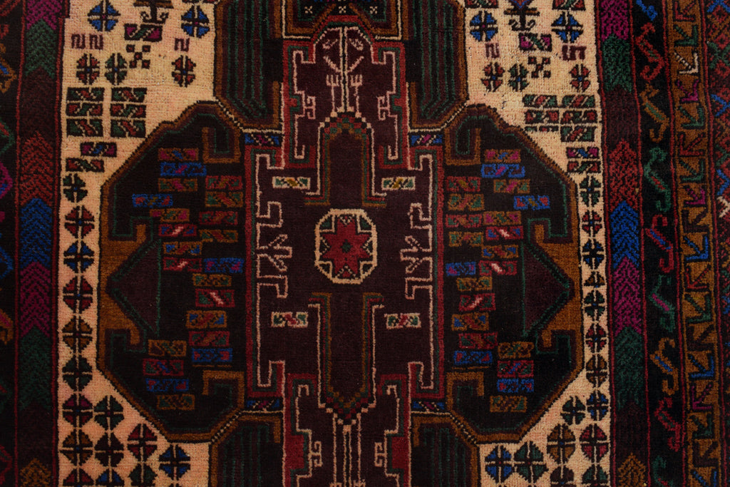 4.1 x 8 Ethnic Afghan Wool Rug #P1268