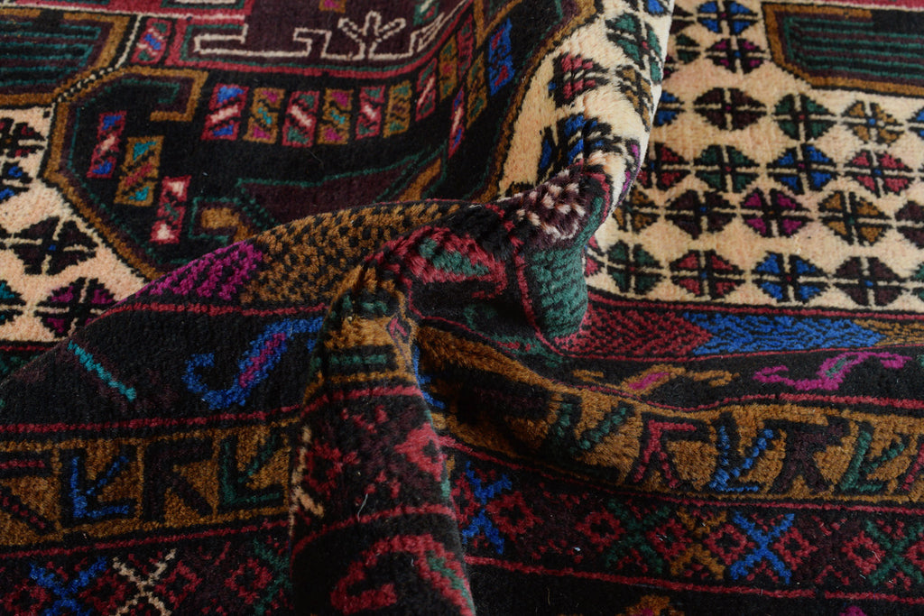 4.1 x 8 Ethnic Afghan Wool Rug #P1268