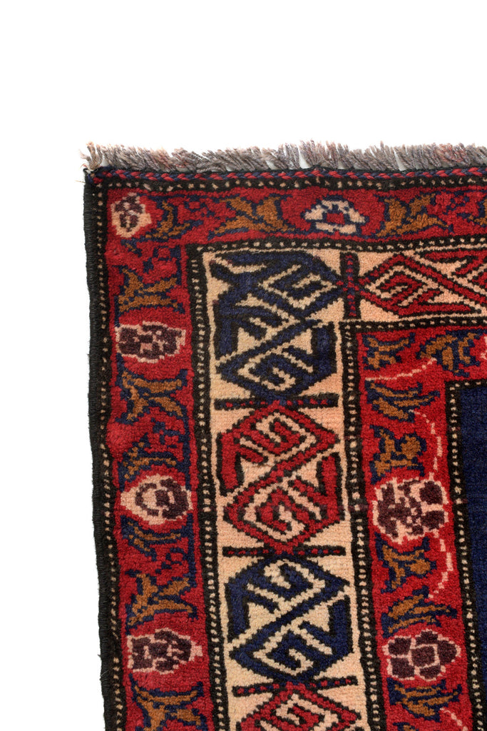 3.2 x 4.5 Handmade Wool tribal Rug Dark Blue #P1271