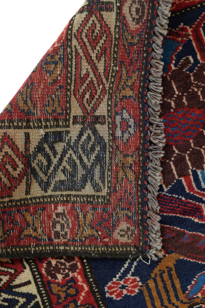 3.2 x 4.5 Handmade Wool tribal Rug Dark Blue #P1271