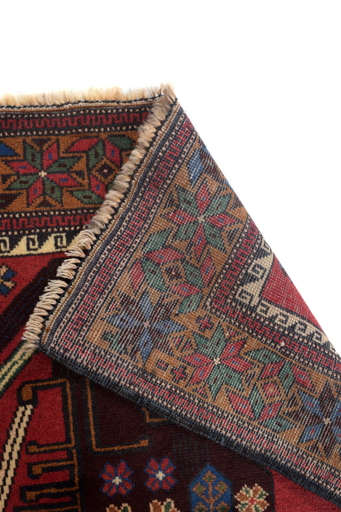 2.11 x 5.0 Afghan Baluch Handmade Wool Rug #P1275