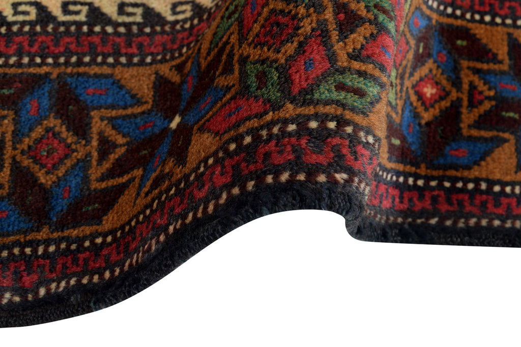 2.11 x 5.0 Afghan Baluch Handmade Wool Rug #P1275