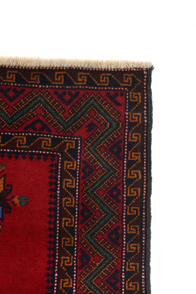3.2 x 4.9 Tribal Wool handmade Rug RED VASE #P1276