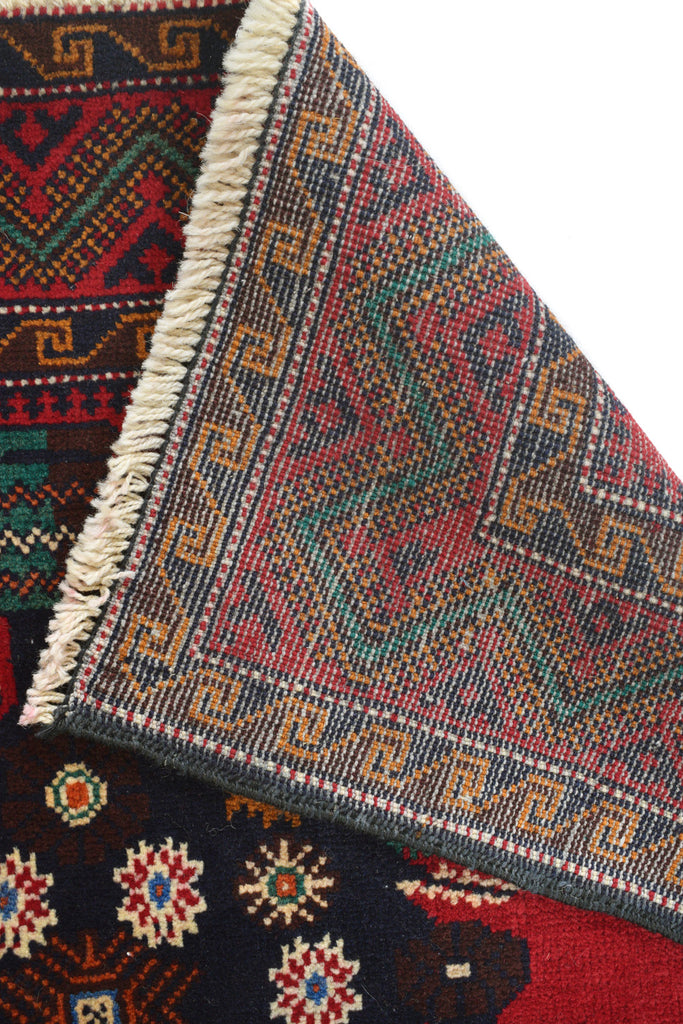 3.2 x 4.9 Tribal Wool handmade Rug RED VASE #P1276