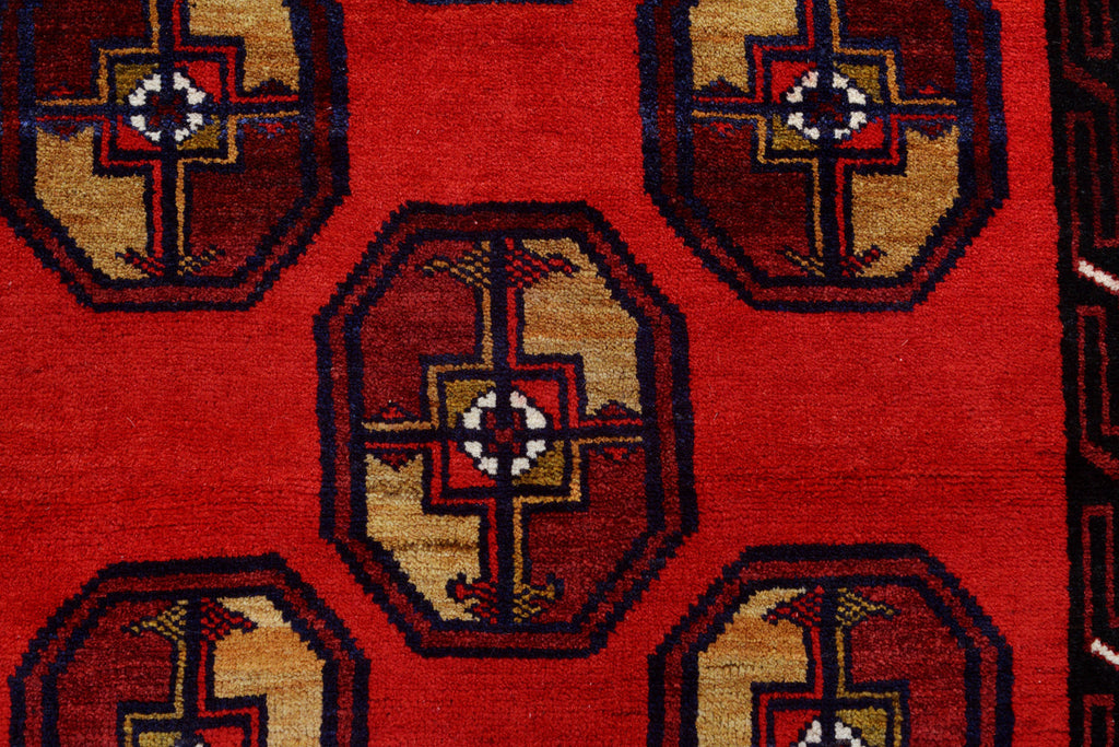 3.5 x 4.4 Afghan Turkman Bokhara Wool Rug #P1277